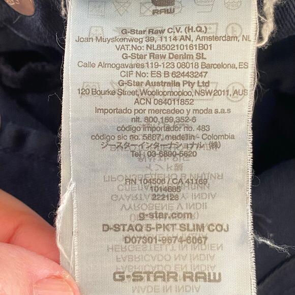G-STAR RAW Men's D-Staq 5-Pocket Slim Button Fly Jeans Dark Blue, Size 31/30 - Picture 12 of 16